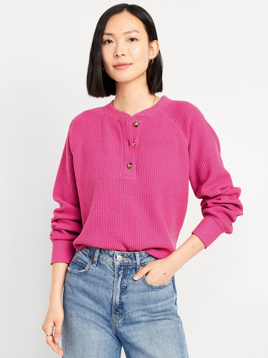 Cozy Waffle Henley T-Shirt