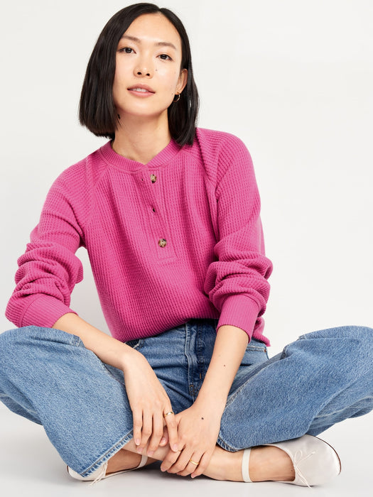 Cozy Waffle Henley T-Shirt