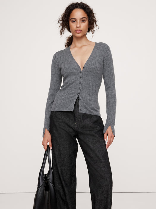 Ribbed Merino Cardigan