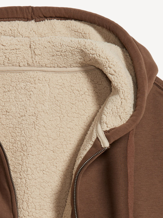 Sherpa-Lined Zip Hoodie
