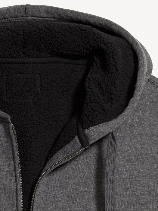 Sherpa-Lined Zip Hoodie