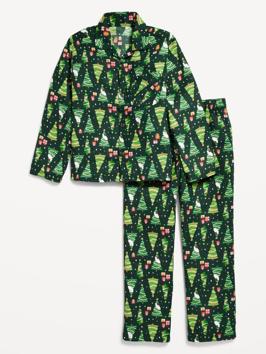 Gender-Neutral Printed Button-Front Pajama Set for Kids