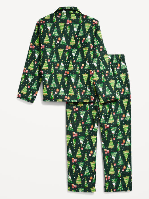 Gender-Neutral Printed Button-Front Pajama Set for Kids