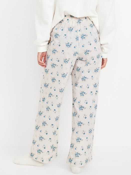 High-Waisted Poplin Pajama Pant