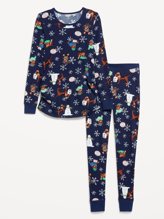 Maternity Waffle Pajama Set