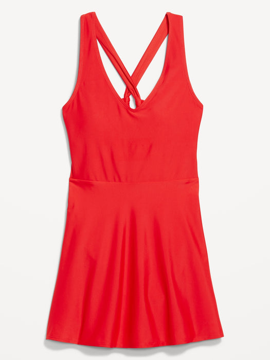 Matte Tie-Back Swim Dress