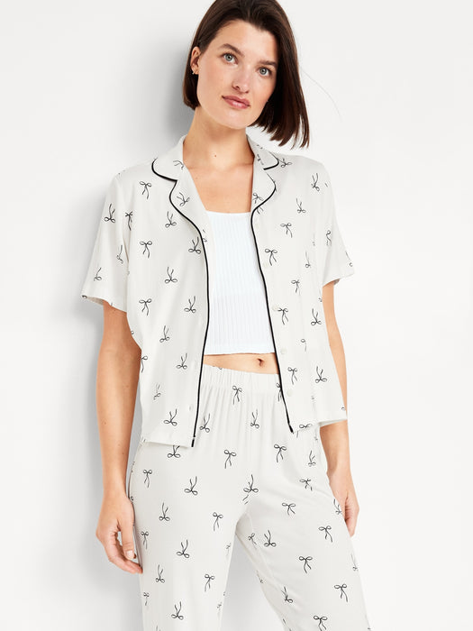 Mid-Rise Knit Jersey Pajama Pant