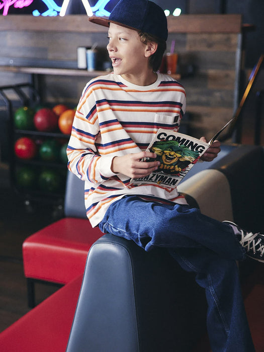 Oversized Long-Sleeve Pocket T-Shirt for Boys