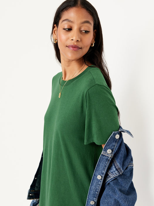 Crew-Neck Mini T-Shirt Dress