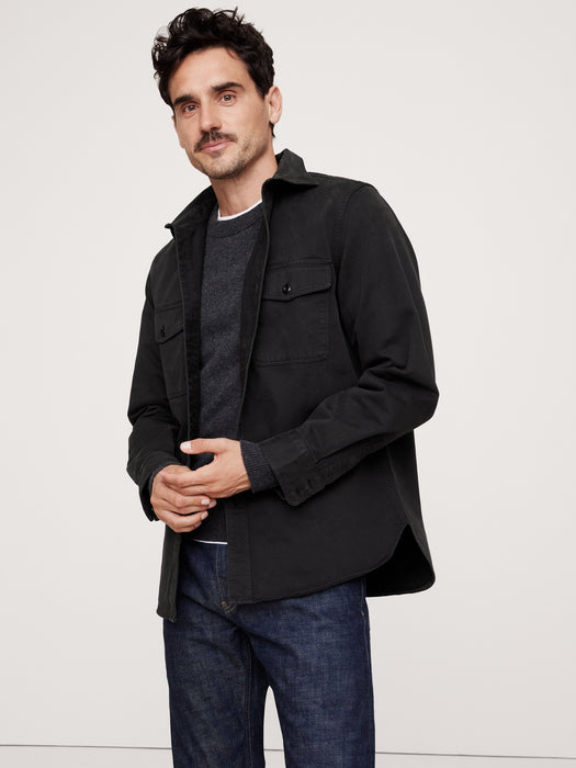 Standard-Fit Cotton Twill Shirt Jacket