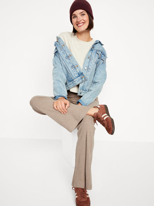 High-Waisted Cozy Ribbed Flare Leggings