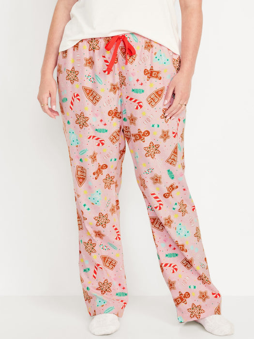 Mid-Rise Printed Flannel Pajama Pants
