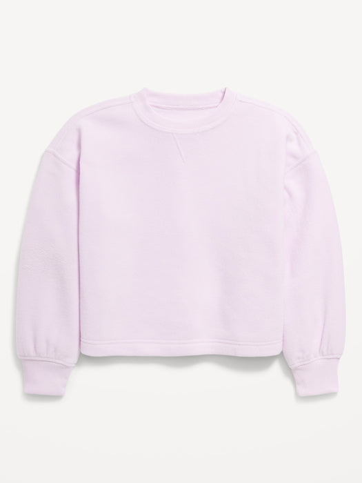 Long-Sleeve Microfleece Crew-Neck Sweatshirt for Girls