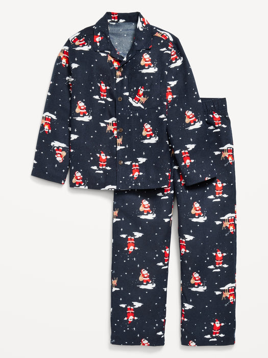 Gender-Neutral Printed Button-Front Pajama Set for Kids