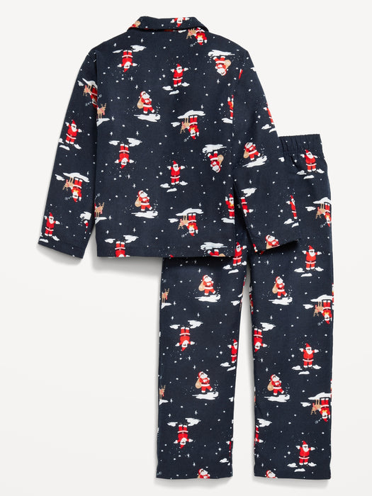Gender-Neutral Printed Button-Front Pajama Set for Kids