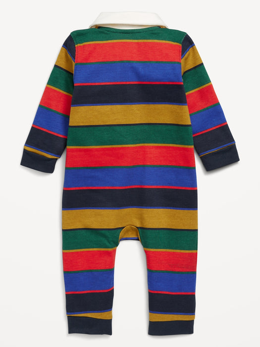 Long-Sleeve Collared One-Piece Jumpsuit for Baby