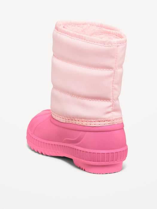 Color-Block Duck Boots for Toddler Girls
