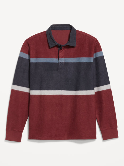 Long-Sleeve Brushed Rugby Polo