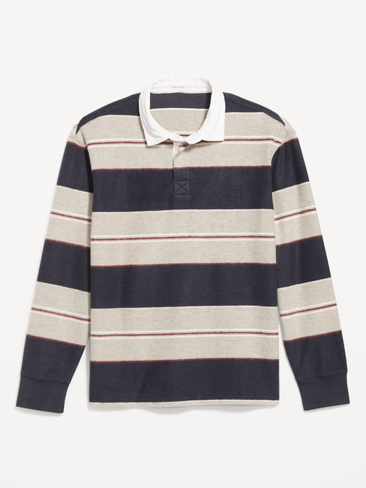 Long-Sleeve Brushed Rugby Polo