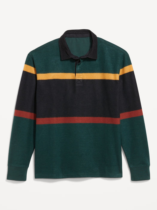 Long-Sleeve Brushed Rugby Polo