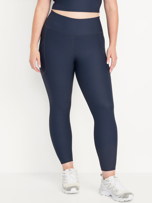 High-Waisted PowerSoft Ribbed Pocket Leggings