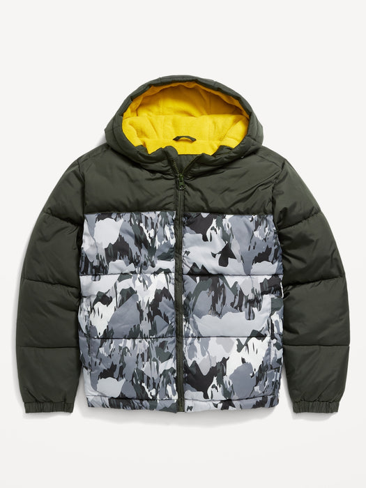 Water-Resistant Quilted Puffer Jacket for Boys