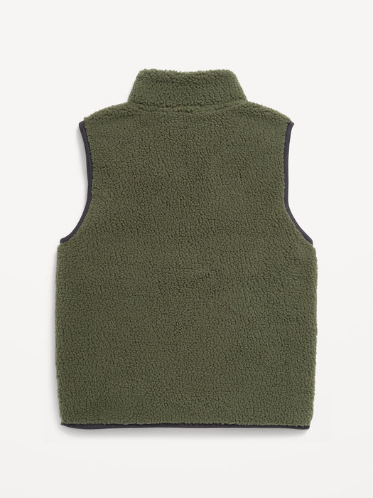 Sherpa Zippered Utility Pocket Vest for Boys