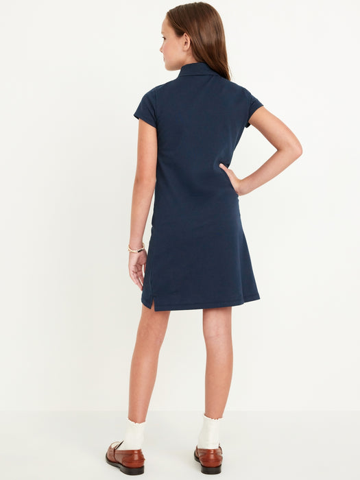 School Uniform Pique Polo Dress for Girls