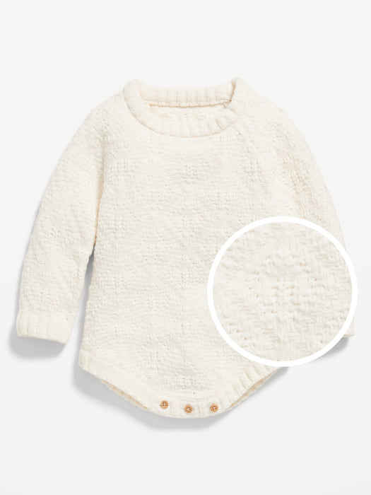 Long-Sleeve Textured-Knit Romper for Baby