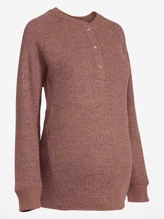 Maternity Waffle Henley