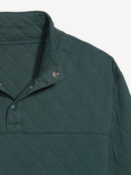Quarter-Snap Quilted Fleece Sweatshirt