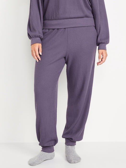 High-Waisted Waffle Lounge Joggers