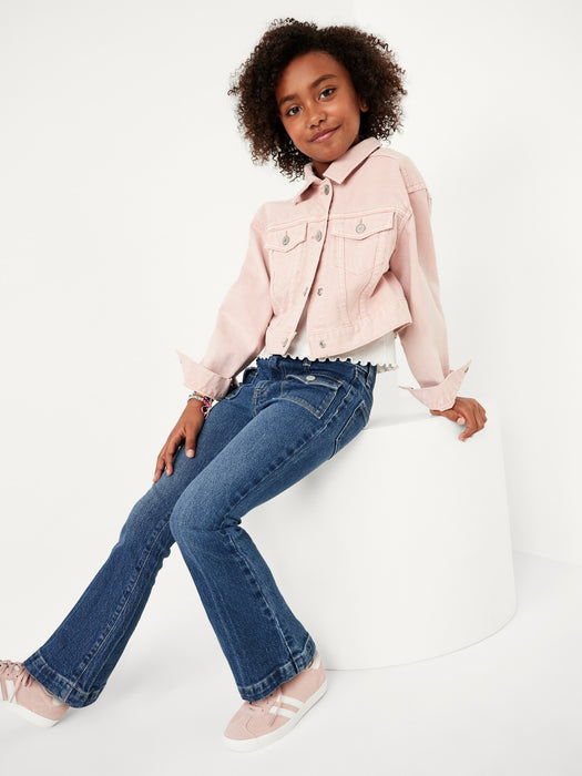 High-Waisted Utility Pocket Flare Jeans for Girls