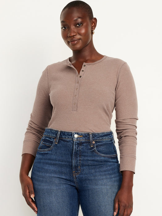 Fitted Plush Henley T-Shirt