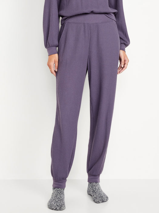 High-Waisted Waffle Lounge Joggers