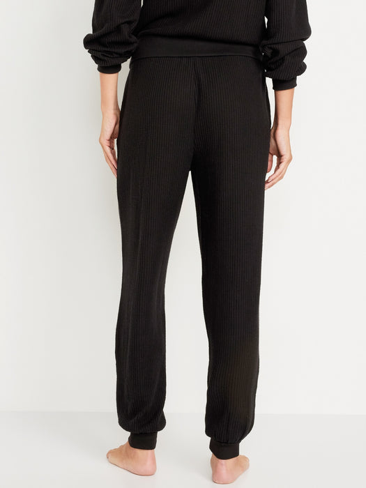 High-Waisted Waffle Lounge Joggers