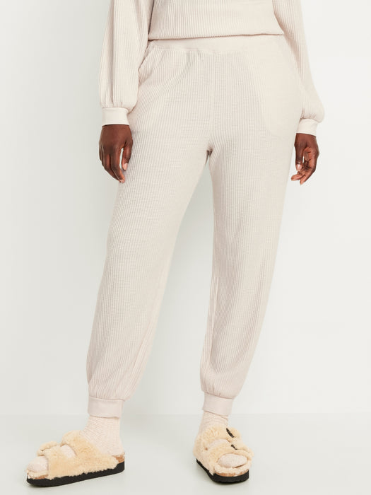 High-Waisted Waffle Lounge Joggers