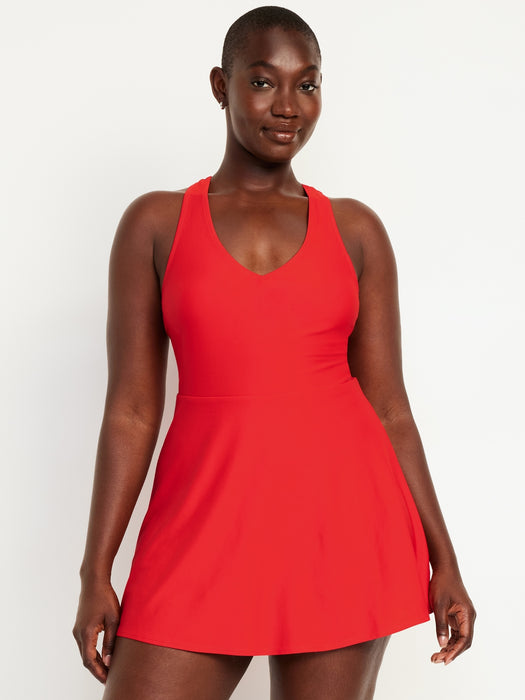 Matte Tie-Back Swim Dress