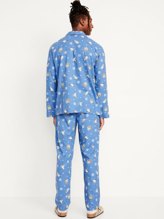 Printed Flannel Pajama Set