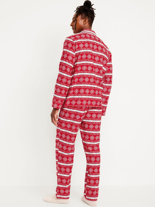 Printed Flannel Pajama Set