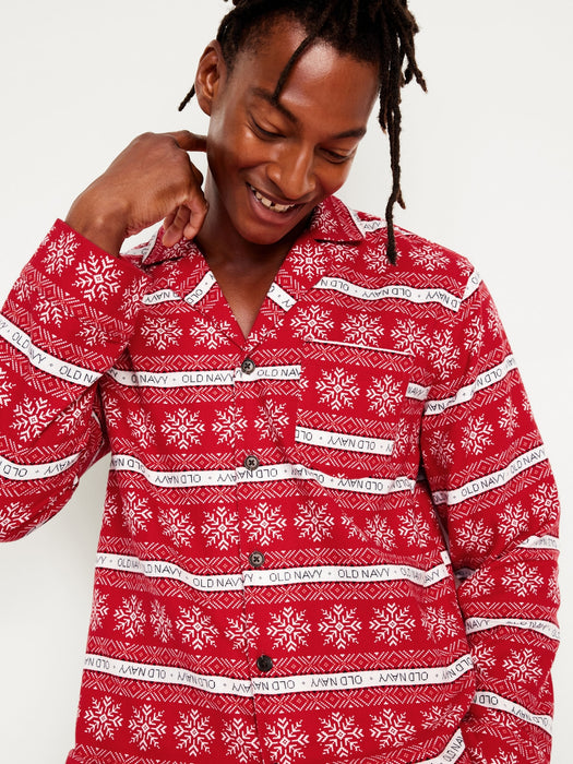 Printed Flannel Pajama Set