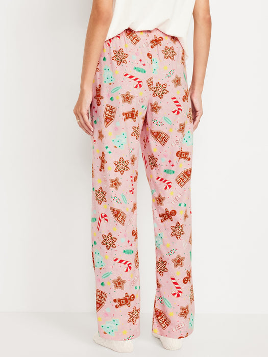 Mid-Rise Printed Flannel Pajama Pants