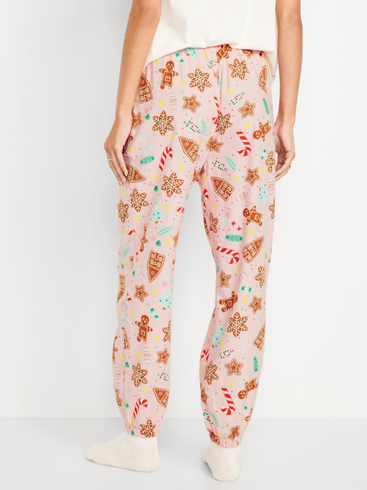 High-Waisted Flannel Pajama Joggers