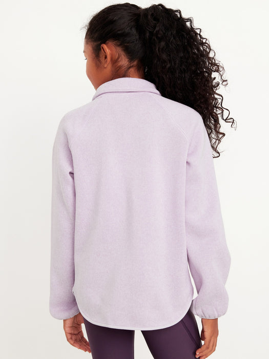 Sweater-Fleece Half-Zip Tunic Sweater for Girls