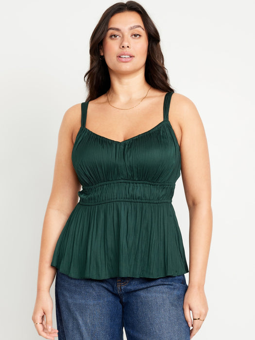 Waist-Defined Satin Top