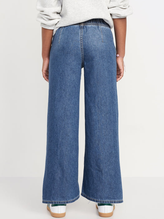 High-Waisted Baggy Wide-Leg Pull-On Jeans for Girls