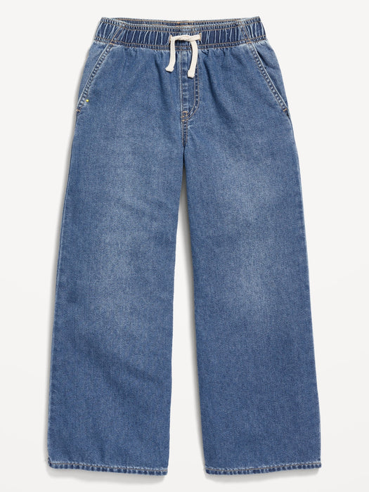 High-Waisted Baggy Wide-Leg Pull-On Jeans for Girls