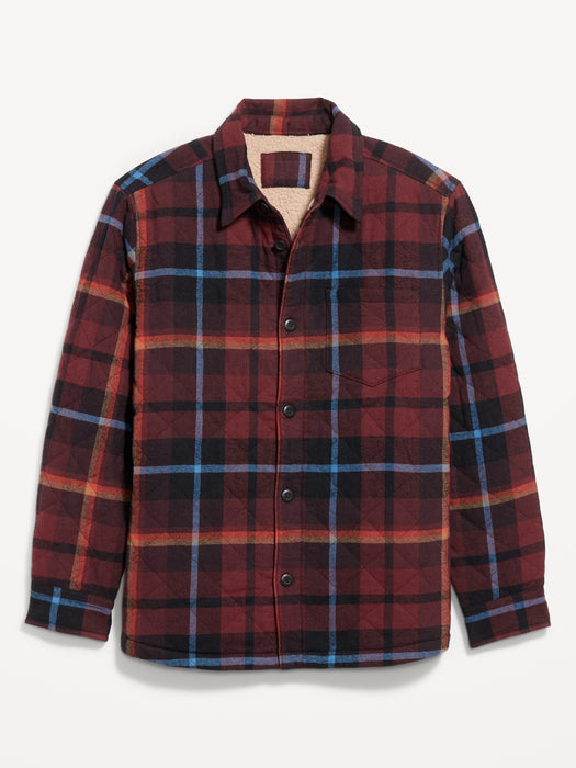 Sherpa-Lined Quilted Shacket