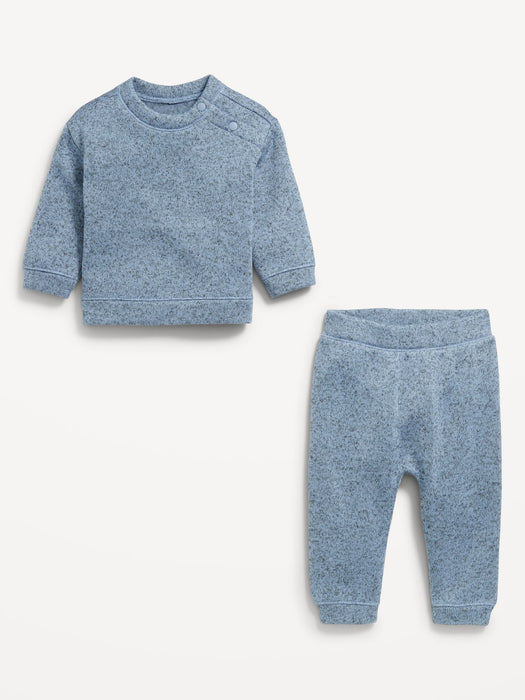 Long-Sleeve Sweater-Fleece Sweater and Pants Set for Baby