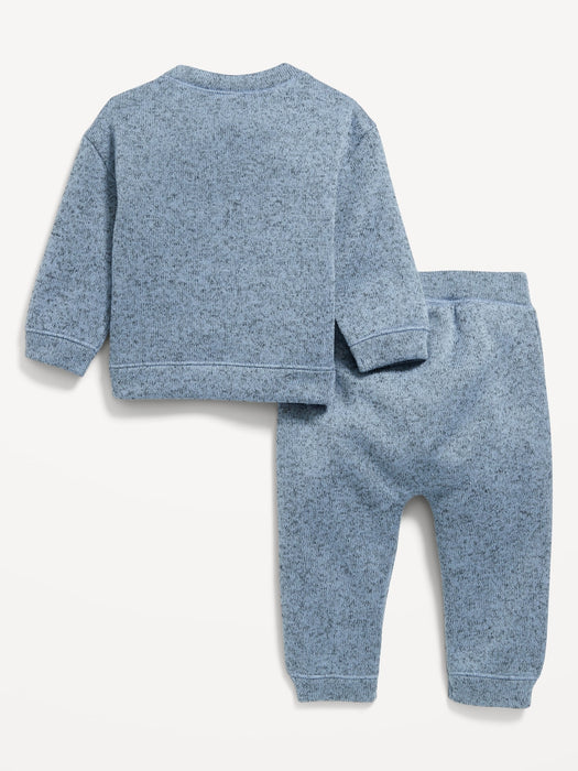 Long-Sleeve Sweater-Fleece Sweater and Pants Set for Baby